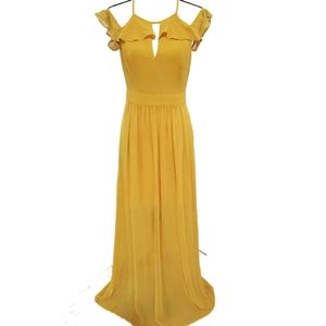 Dress with Short Skirt Lining & Cold Shoulder